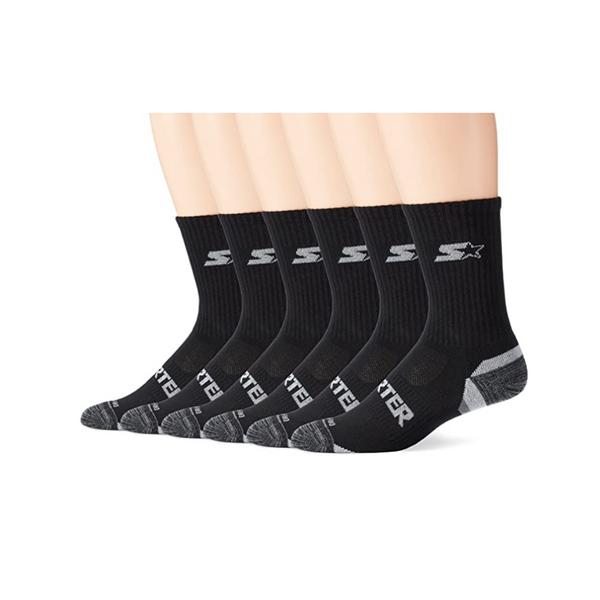 Starter Men's 6-Pack Athletic Crew Socks (2 Colors)