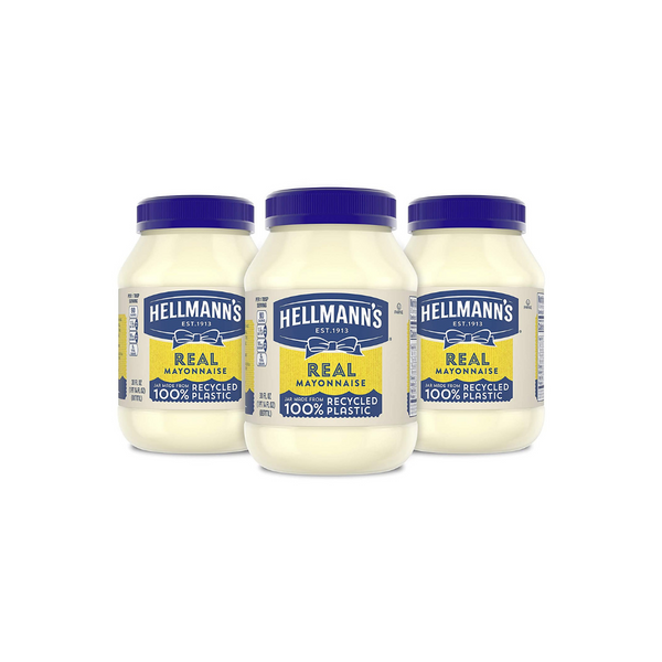 Pack of 3 Hellmann's Light or Real Mayonnaise