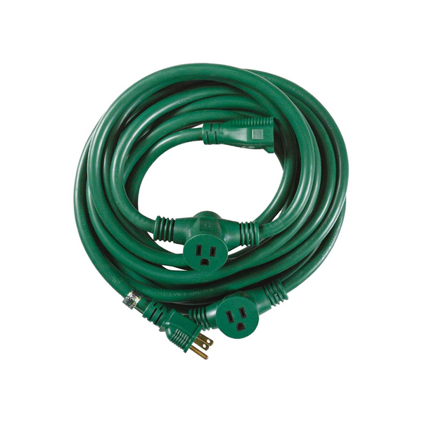 25 Foot Woods Yard Master Outdoor Extension Cord w/ Evenly Spaced Plugs