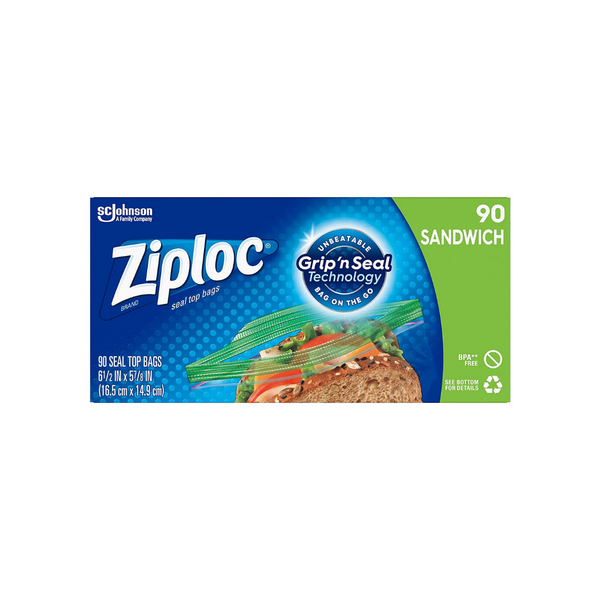 90 bolsas Ziploc para sándwiches y refrigerios