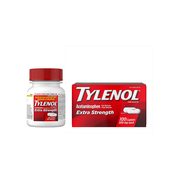 100 cápsulas de Tylenol extra potentes con 500 mg