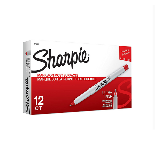 12 marcadores permanentes Sharpie rojos