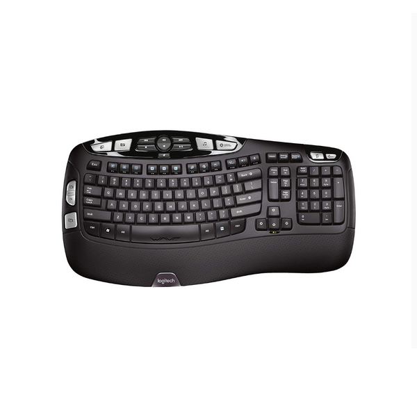 Teclado inalámbrico de membrana ergonómico de tamaño completo Logitech K350