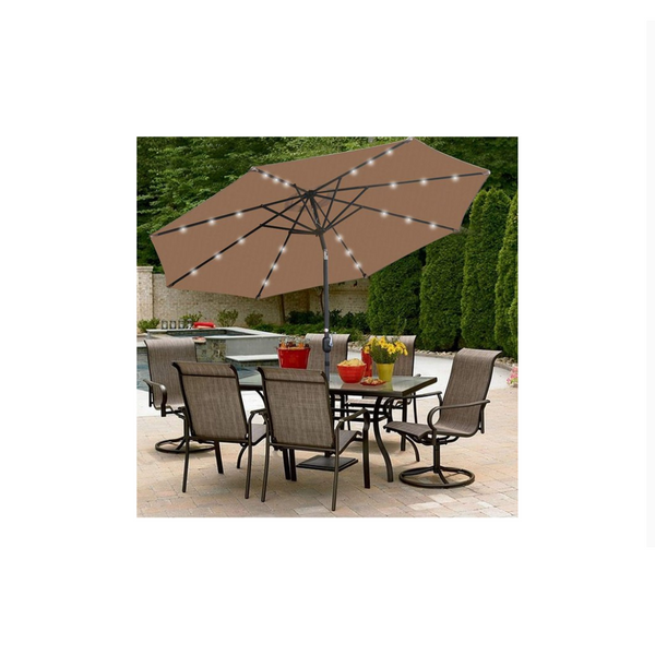 10 ft Patio Umbrella LED Solar Lights