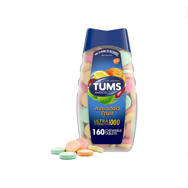 160 tabletas antiácidas ultrafuertes TUMS