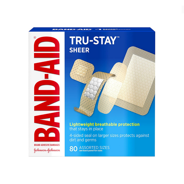 80 Band-Aid Adhesive Bandages (Assorted Sizes)