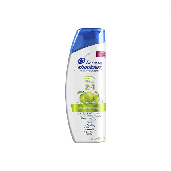 6 Bottles of Head and Shoulders Green Apple 2-in-1 Shampoo