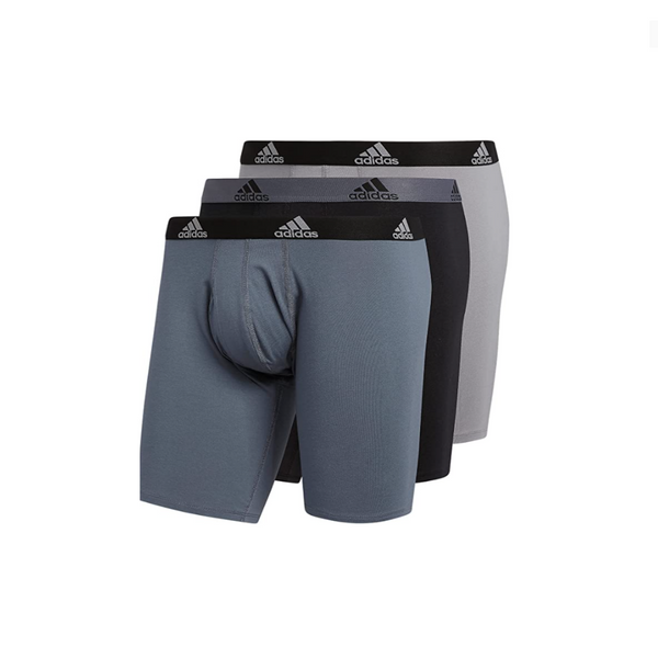 3 calzoncillos bóxer largos de algodón elástico para hombre adidas