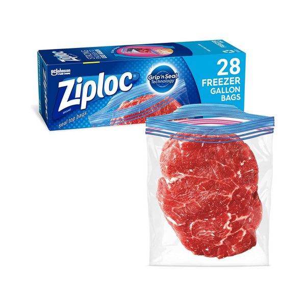 28 Pack Of Ziploc Gallon Food Storage Freezer Bags