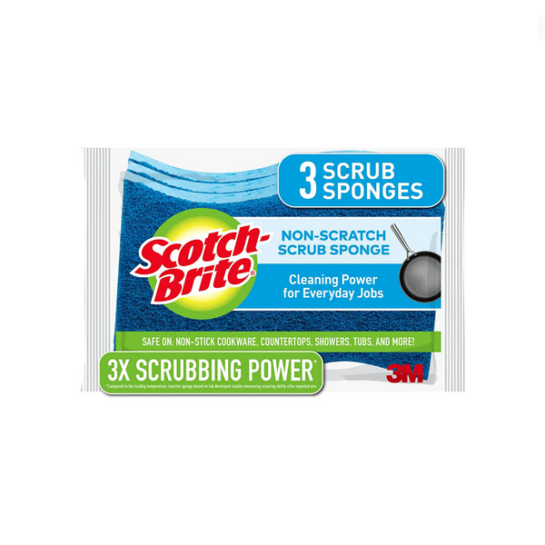 3 Scotch-Brite Non-Scratch Scrub Sponges