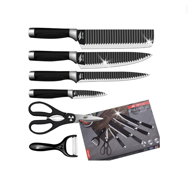 6-Piece High Carbon Stainless Steel Knife Set with Ergonomic Design