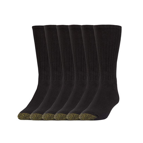 6-Pairs Gold Toe Men’s Black Socks