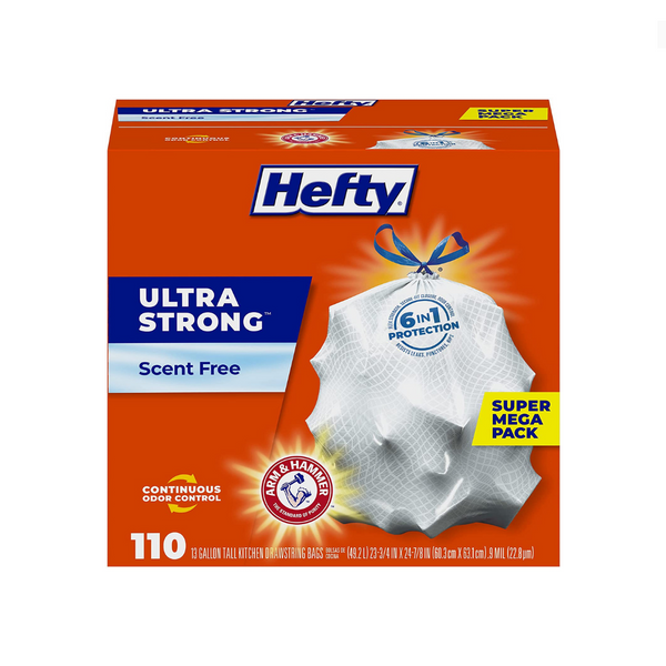 110 Pack Of Hefty Ultra Strong Tall Kitchen Trash Bags