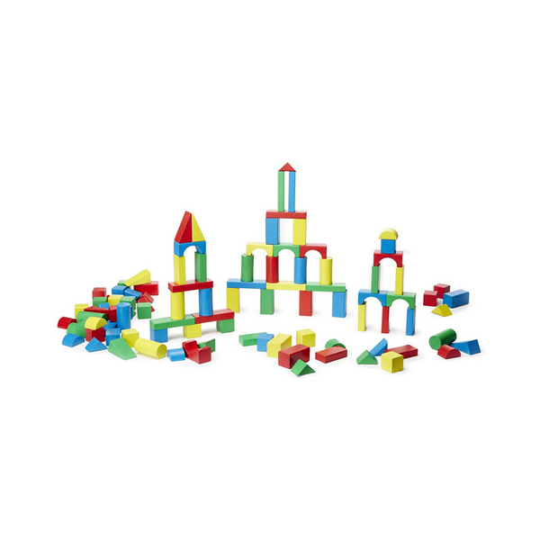 Juego de bloques de construcción de madera Melissa &amp; Doug de 200 piezas