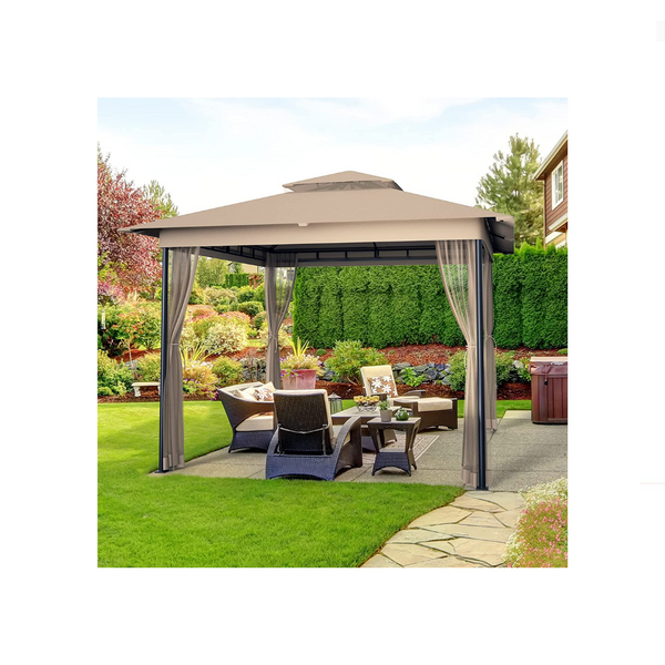 10x10 Patio Gazebo with Curtain Netting