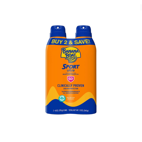 2 Bottles of Banana Boat Sport Ultra Sunscreen Spray, SPF 50