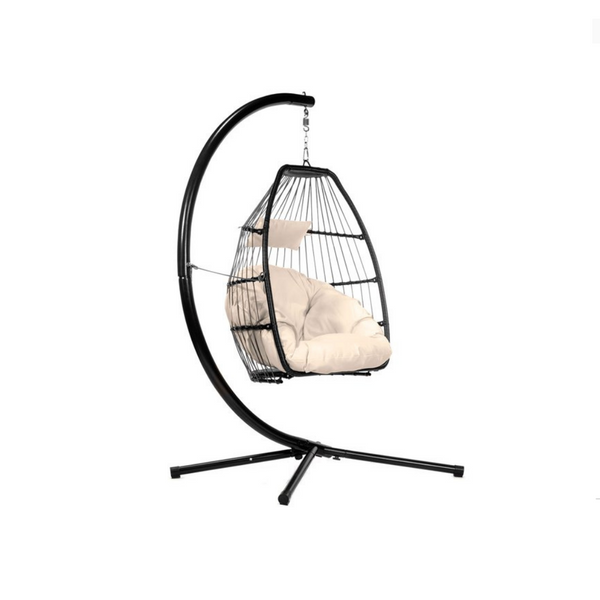 Hanging Egg Chair with Cushion and Stand