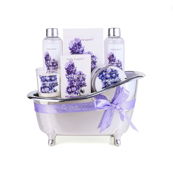 Cesta de regalo para mujer Lavender Spa de 7 piezas