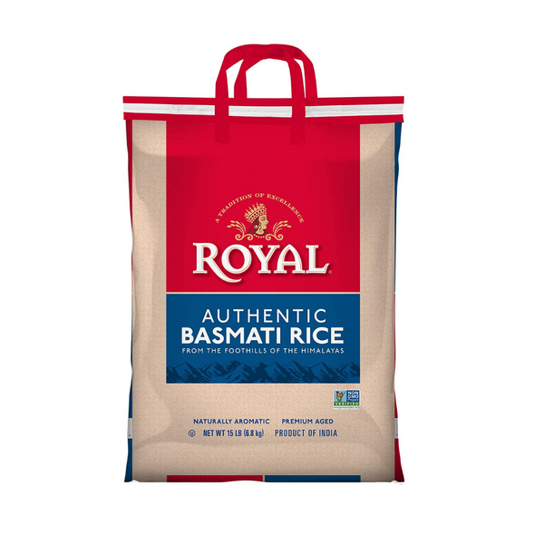 Authentic Royal Basmati Rice 15 Pound Bag