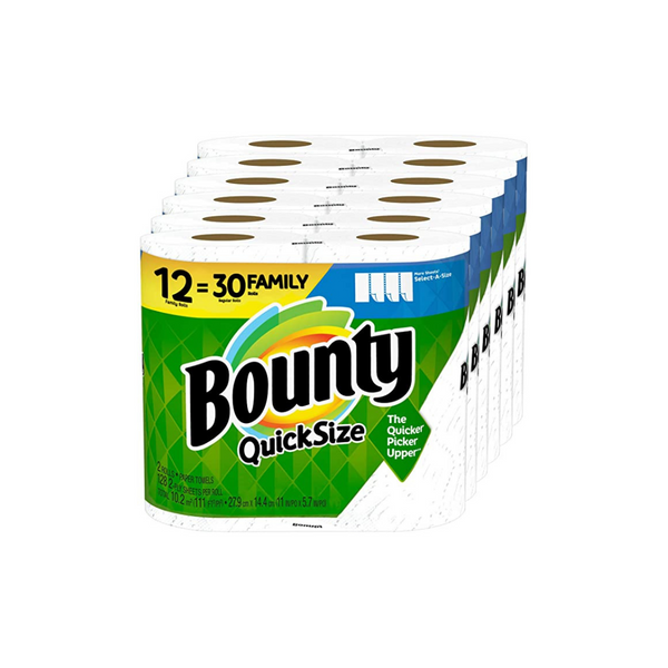 12 Family (30 Regular) Rolls Of Bounty Paper Towels