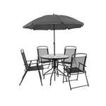 6 Piece Patio Garden Set with Umbrella And Table