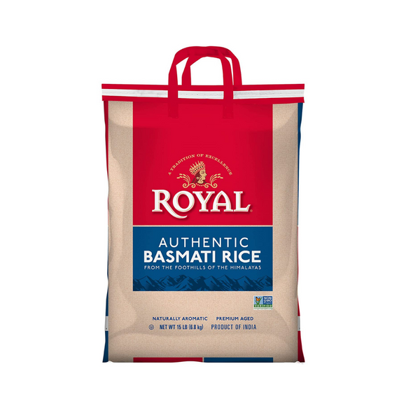 Authentic Royal Basmati Rice 15 Pound Bag