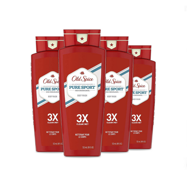 4 Bottles of Old Spice High Endurance Pure Sport Body Wash