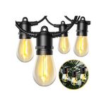 Cadena de luces LED de 48 pies con bombillas Edison inastillables