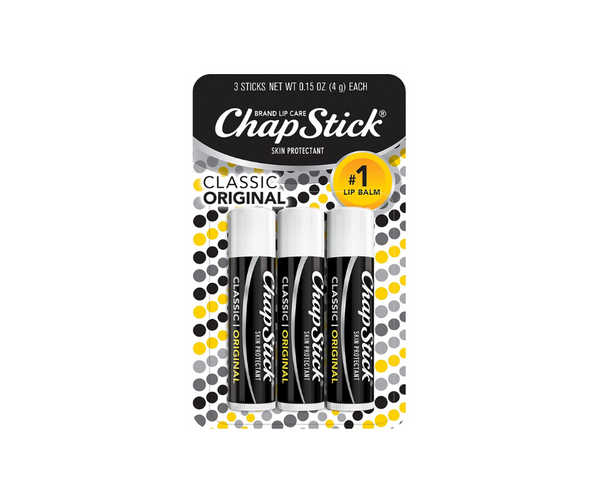 3 tubos de bálsamo labial ChapStick Classic Original