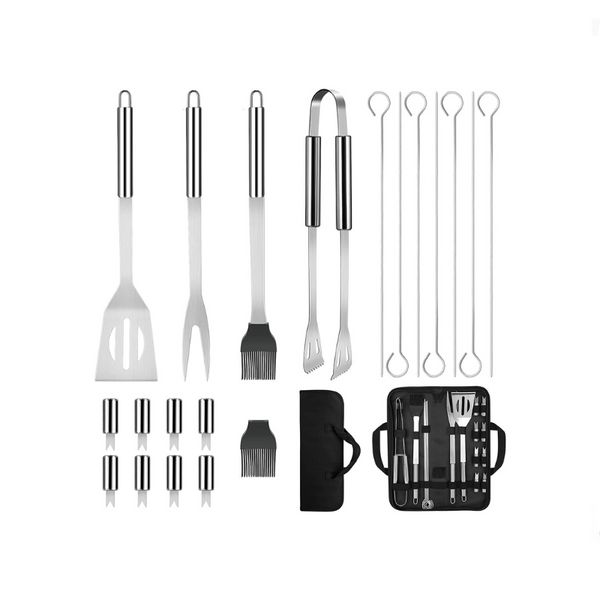 20 Piece BBQ Stainless Steel Grill Accessories Set