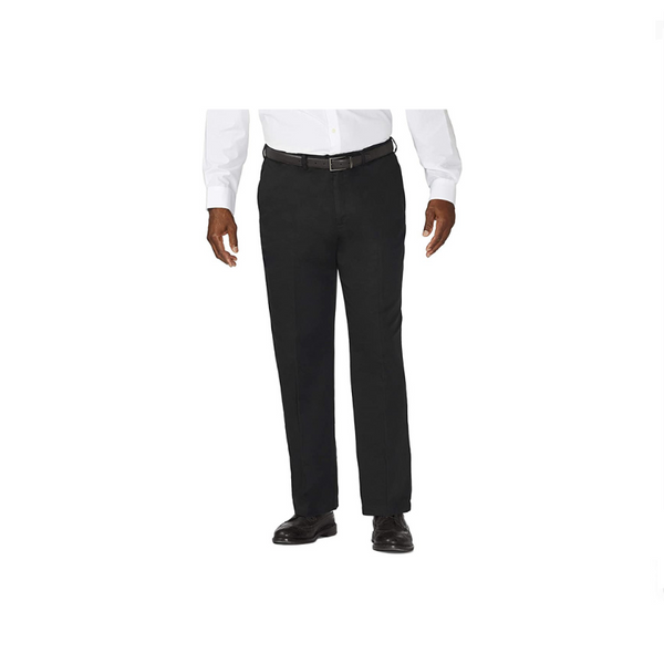 Haggar Pantalones delanteros planos sin hierro para hombre