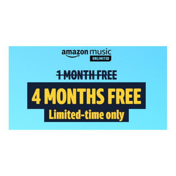 ¡Tiempo limitado! ¡Obtén 4 meses de Amazon Music Unlimited GRATIS!