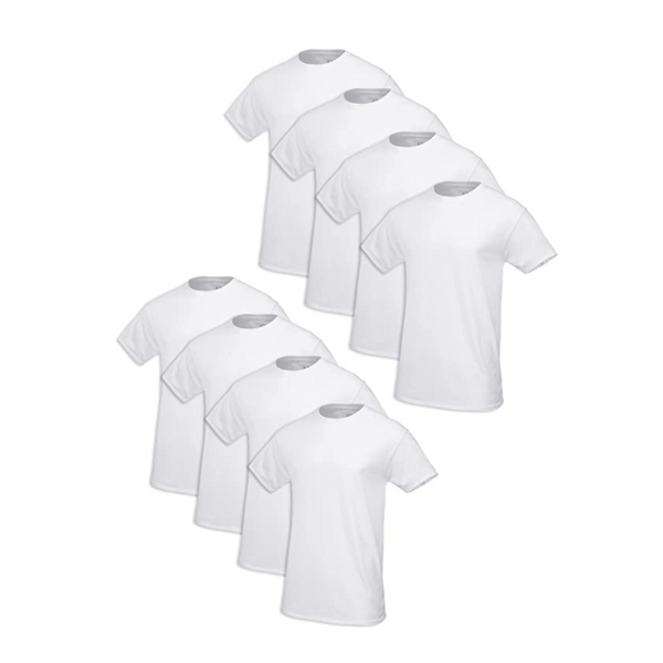 Paquete de 8 camisetas interiores de algodón premium sin etiquetas de Fruit of the Loom para hombre