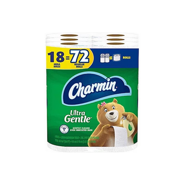 Charmin Ultra Gentle Toilet Paper, 18 Mega Rolls = 72 Regular Rolls