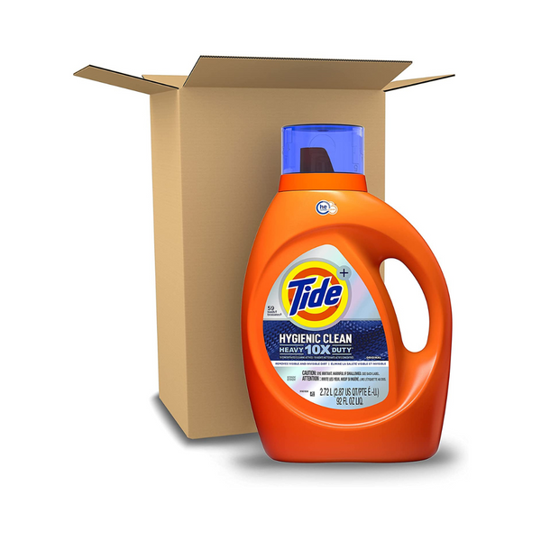 Tide Hygienic Clean Heavy 10x Duty Detergente líquido para ropa, botella de 92 oz