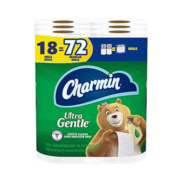 54 mega (216) rollos regulares de papel higiénico ultra suave Charmin