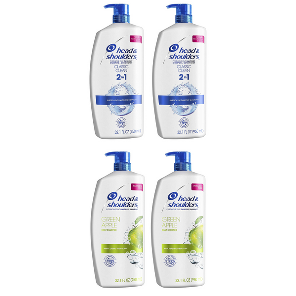 4 botellas grandes de champú Head And Shoulders