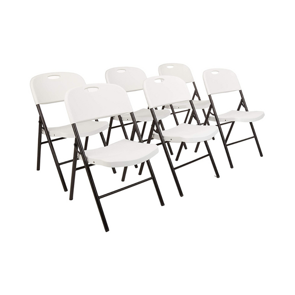 Set Of 6 Amazon Basics Folding Plastic Chairs With 350-Pound Capacity