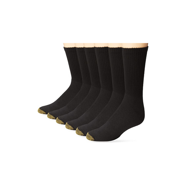 6 Pairs of Gold Toe Men's Cotton Short Crew Athletic Socks