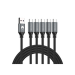 Pack of 5 Fast Charging USB Type-C to A Braided Cables