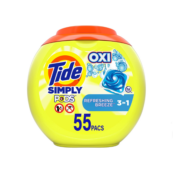 165 Tide Simply Refreshing Breeze + Oxi Laundry Pods