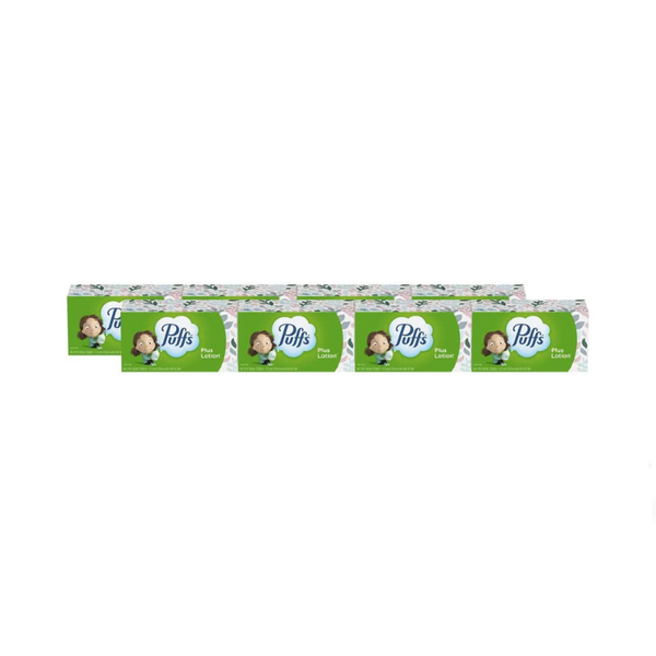 8 Family Boxes of Puffs Plus Lotion Facial Tissue