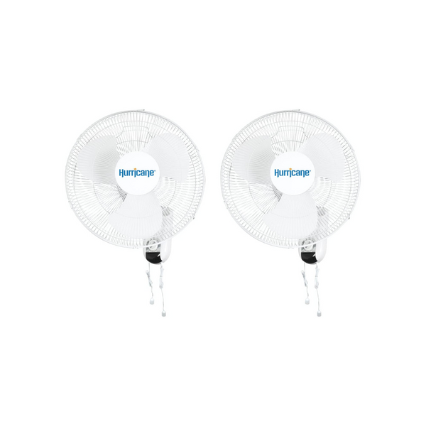 Pack of 2 Hurricane Classic 16 Inch Oscillating Wall Mount Fans