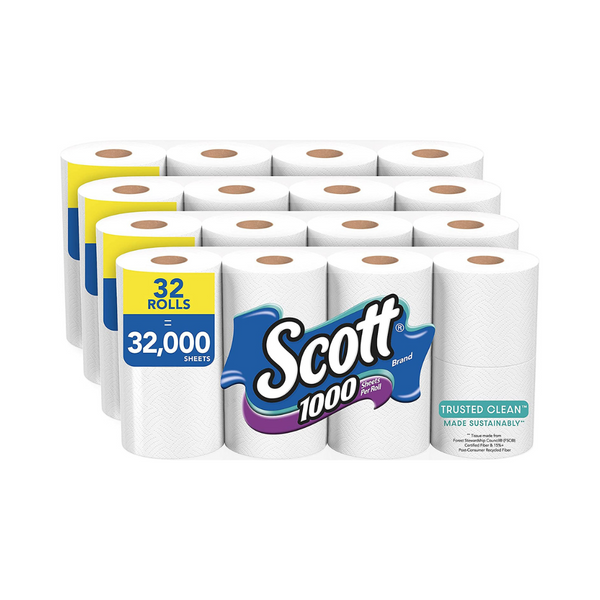 32 Rolls Of Scott Trusted Clean Toilet Paper