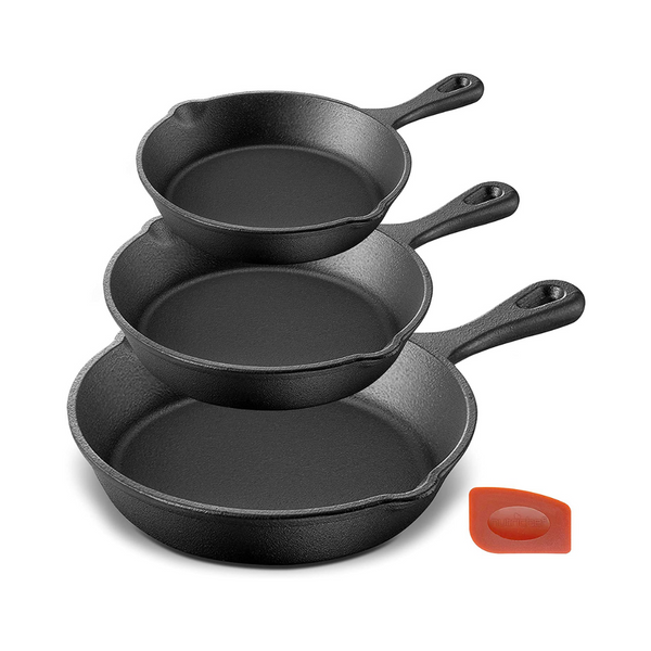 NutriChef 3 Pieces Kitchen Frying Pan Nonstick Cookware Set