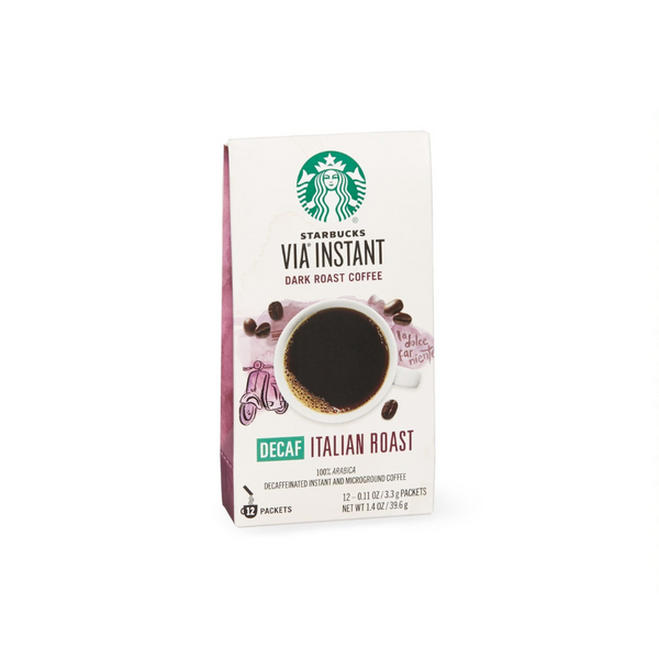 50 Packets Of Starbucks VIA Ready Brew Decaf Italian Roast Coffee