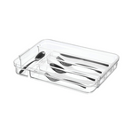 iDesign Crisp Plastic Kitchen Silverware Drawer Organizer