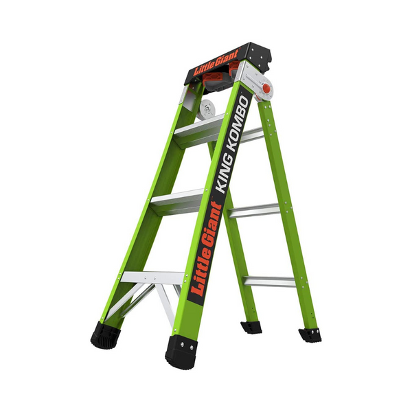 Little Giant King Kombo Professional Fiberglass 4 ft., 7 Ft. Extension Ladder