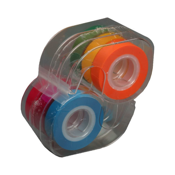 6 Rolls Of Lee Products Removable Highlighter Tape In Fluorescent Colors