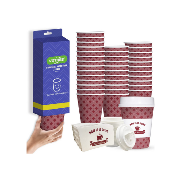 Paquete de 50 o 100 tazas de café con tapa de 12 oz o 16 oz